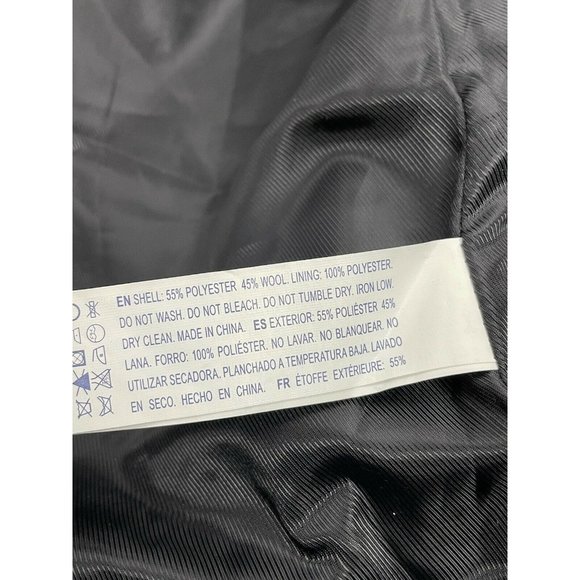 NWT Forever 21 Navy Blue Wool Blend Button Front Car Coat Jacket S Small - Picture 9 of 9